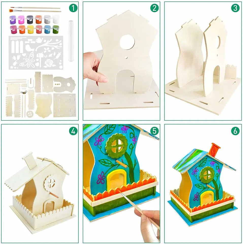 DIY Bird Feeder Kit DIY Wooden Arts Crafts DIY Bird House Kit Kids