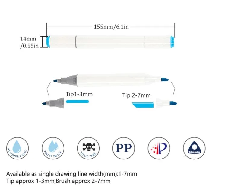 Dual Tip Alcohol Based Multi Color Art Sketch Drawing Marker Pen