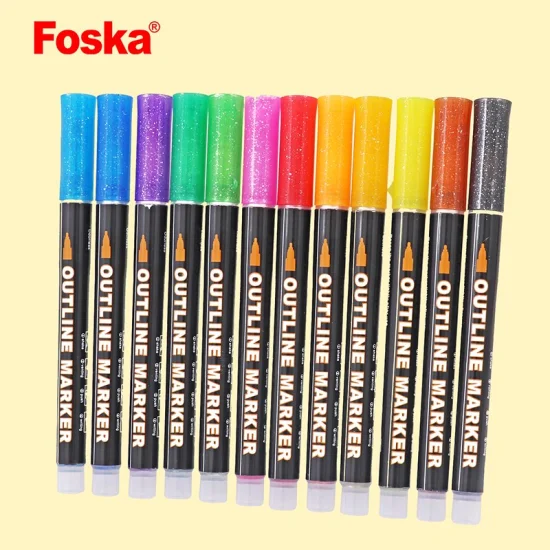 Foska アート ドローイング アウトライン ファインライナー カラー マーカー ペン